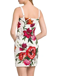 Rafia Fiori Floral Stretch Silk Minidress