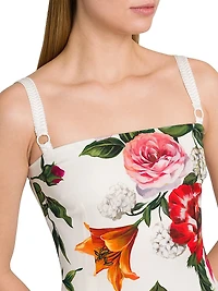 Rafia Fiori Floral Stretch Silk Minidress