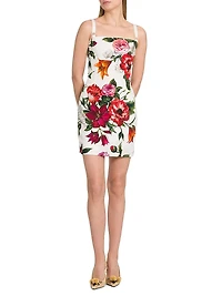 Rafia Fiori Floral Stretch Silk Minidress