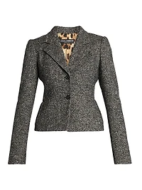 Italian Tailoring Leopard-LinedWool-Blend Blazer
