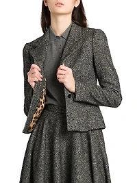Italian Tailoring Leopard-LinedWool-Blend Blazer