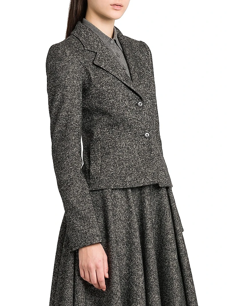 Italian Tailoring Leopard-LinedWool-Blend Blazer