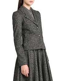 Italian Tailoring Leopard-LinedWool-Blend Blazer
