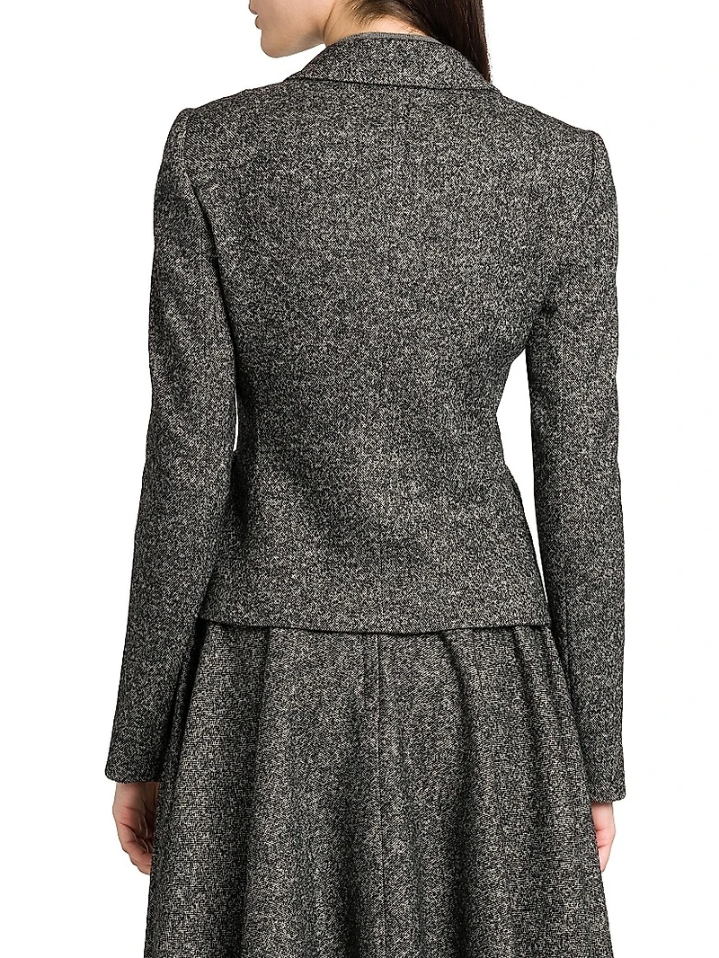 Italian Tailoring Leopard-LinedWool-Blend Blazer