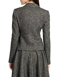 Italian Tailoring Leopard-LinedWool-Blend Blazer