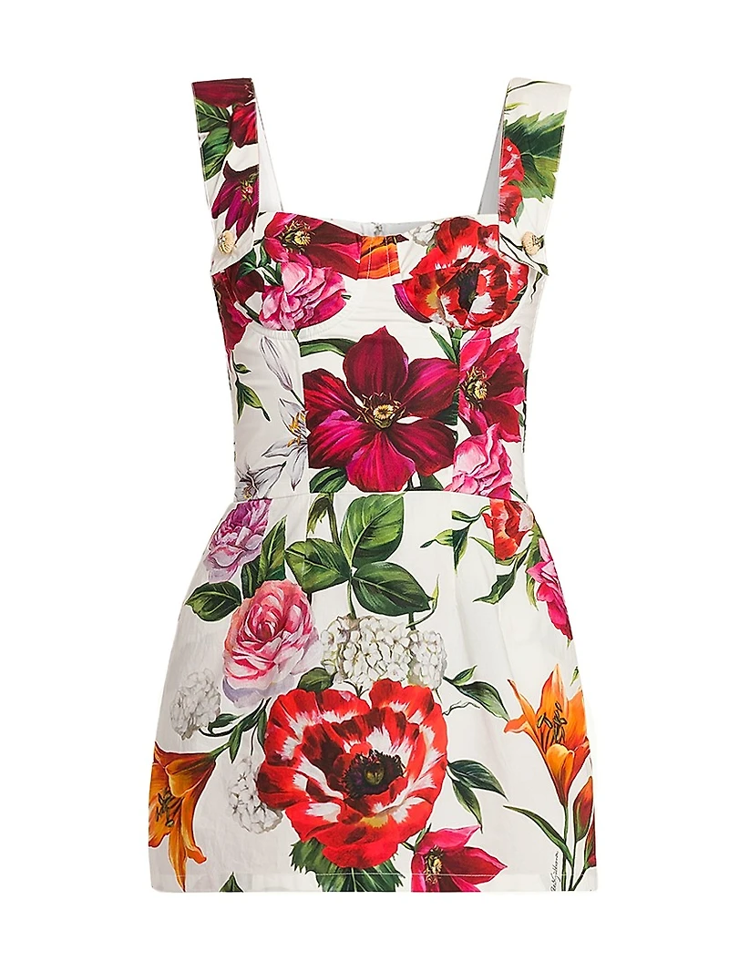 Rafia Fiori Floral Cotton Poplin Minidress