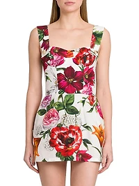 Rafia Fiori Floral Cotton Poplin Minidress