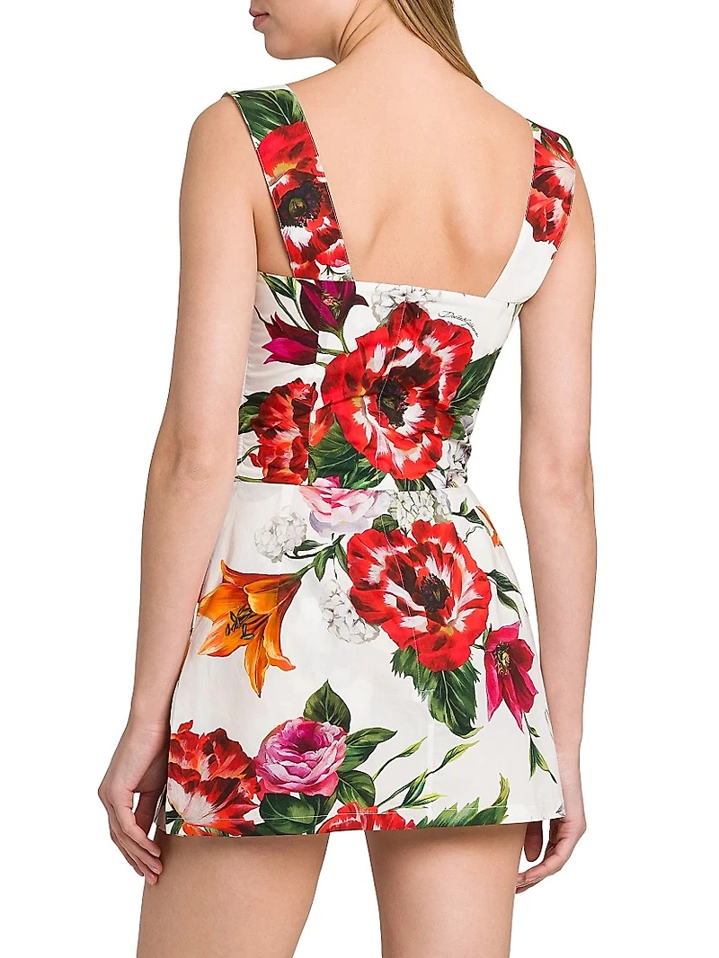 Rafia Fiori Floral Cotton Poplin Minidress