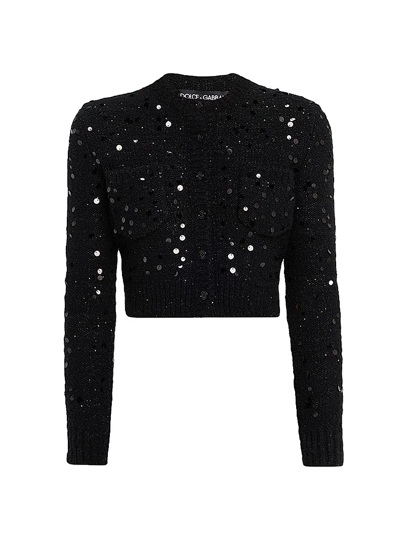 Sequined Cropped Cardigan
