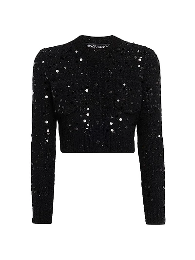 Sequined Cropped Cardigan