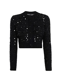Sequined Cropped Cardigan