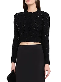 Sequined Cropped Cardigan