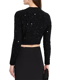 Sequined Cropped Cardigan