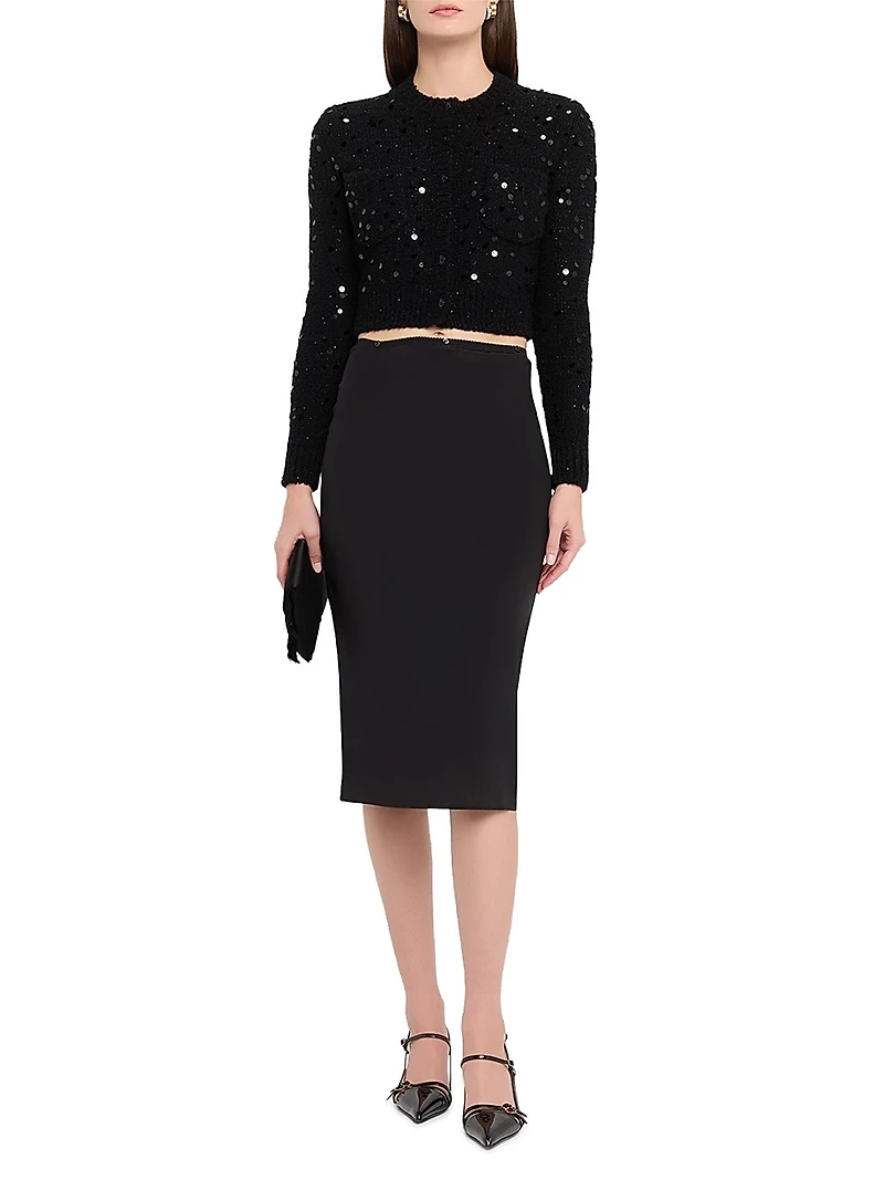 Sequined Cropped Cardigan