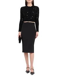 Sequined Cropped Cardigan