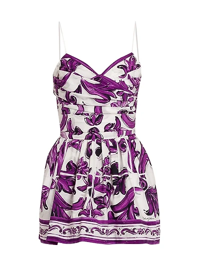 Majolica Print Poplin Minidress