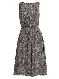 Italian Tailoring Herringbone Stretch Crepe Midi-Dress