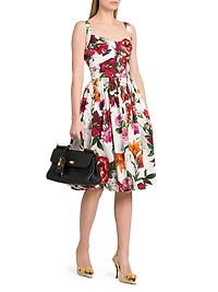 Rafia Fiori Floral Cotton Poplin Dress