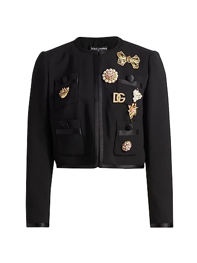 Embellished Virgin Wool-Blend Jacket