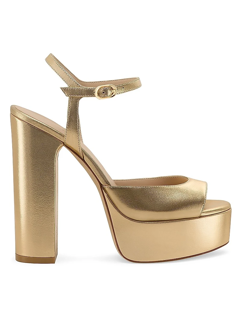 Dayna Boost 130MM Metallic Leather Platform Sandals