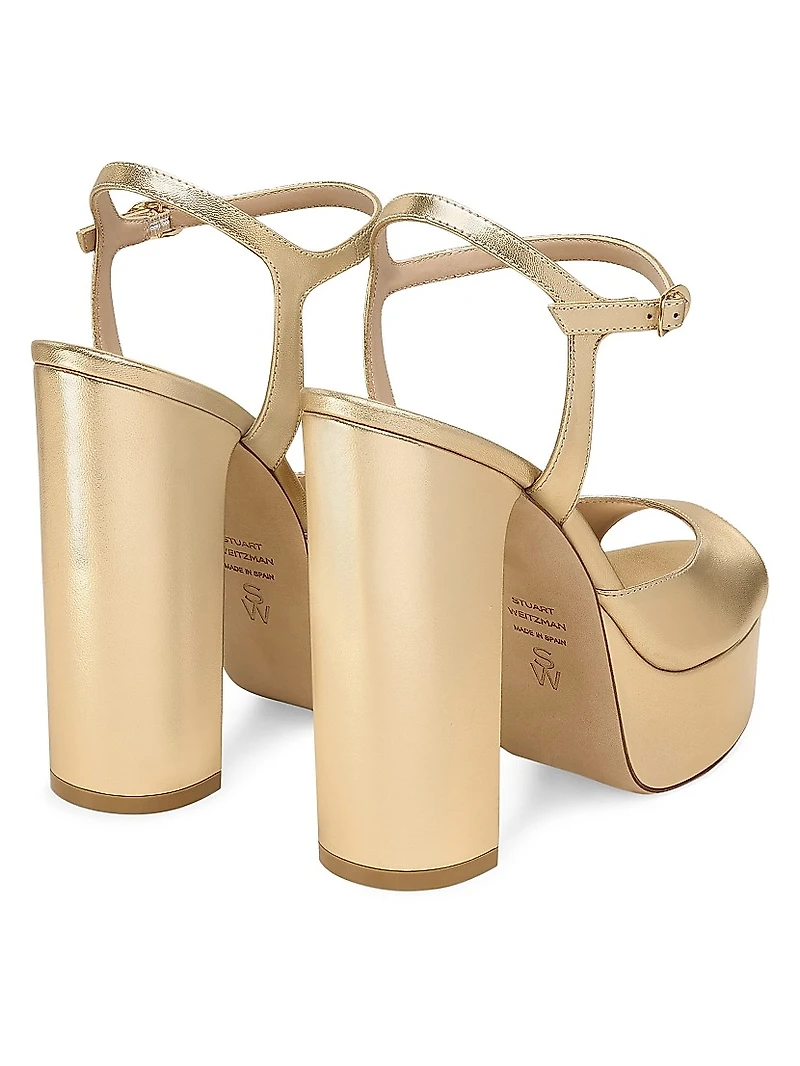 Dayna Boost 130MM Metallic Leather Platform Sandals