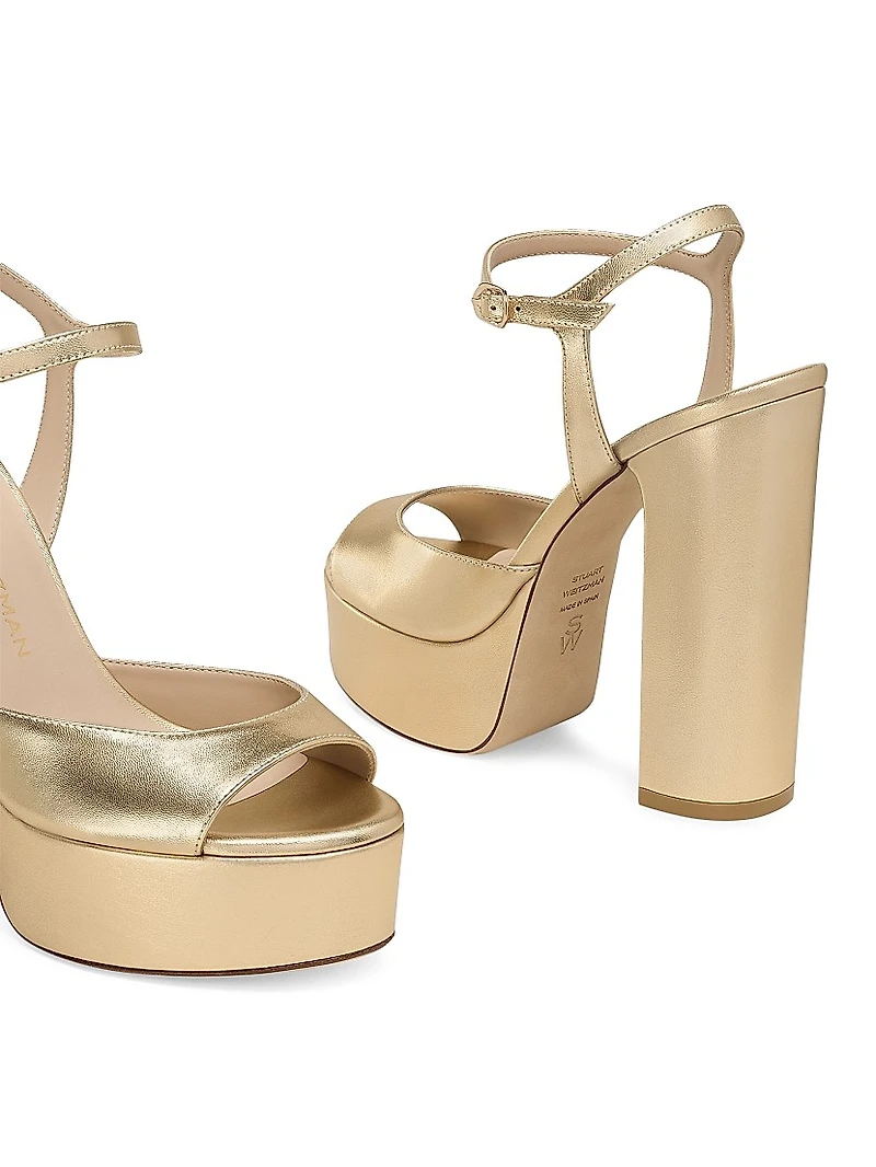 Dayna Boost 130MM Metallic Leather Platform Sandals