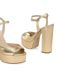Dayna Boost 130MM Metallic Leather Platform Sandals