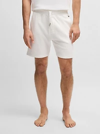 Cotton-Terry Shorts with Outline Logo Embroidery