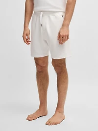 Cotton-Terry Shorts with Outline Logo Embroidery