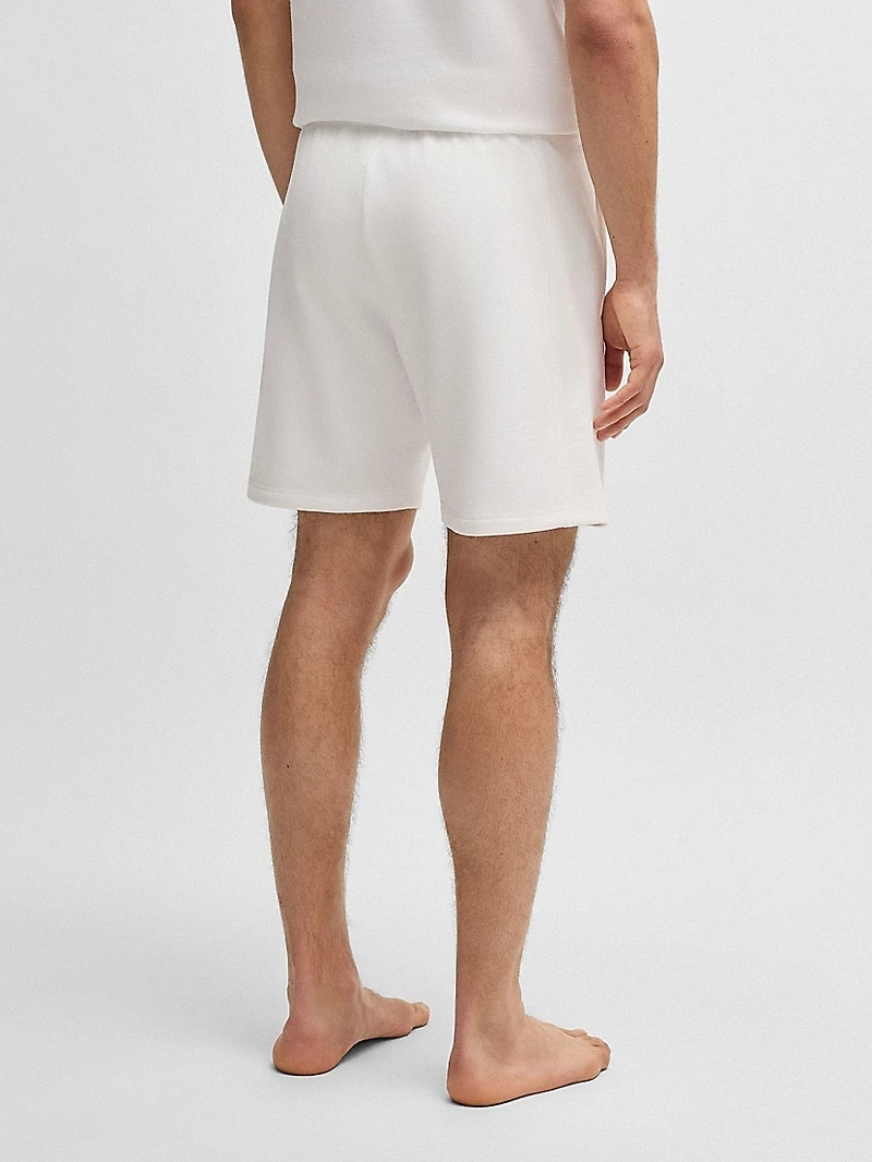 Cotton-Terry Shorts with Outline Logo Embroidery