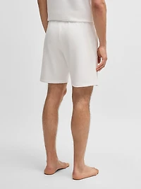 Cotton-Terry Shorts with Outline Logo Embroidery
