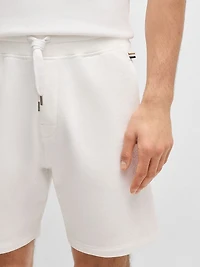 Cotton-Terry Shorts with Outline Logo Embroidery