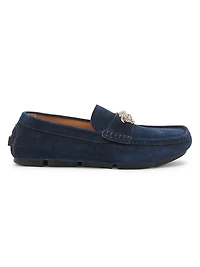 Medusa Suede Driving Loafers