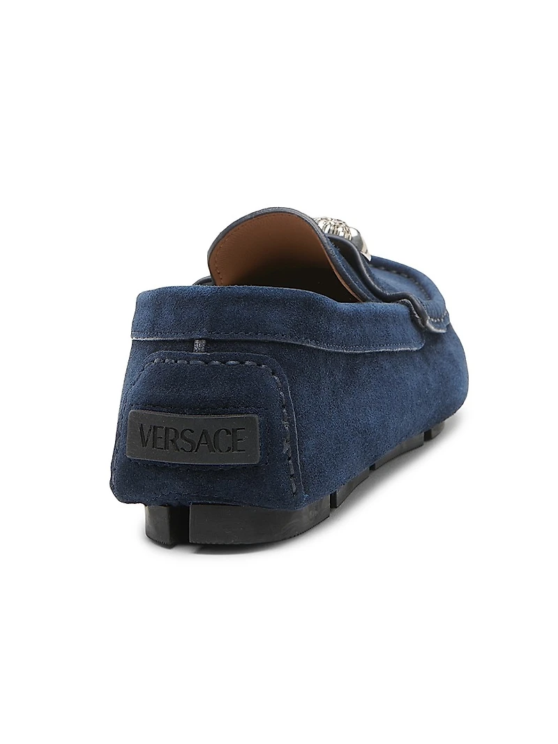 Medusa Suede Driving Loafers