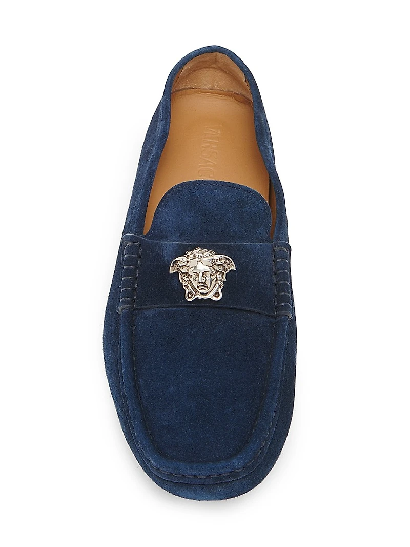Medusa Suede Driving Loafers