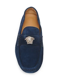 Medusa Suede Driving Loafers