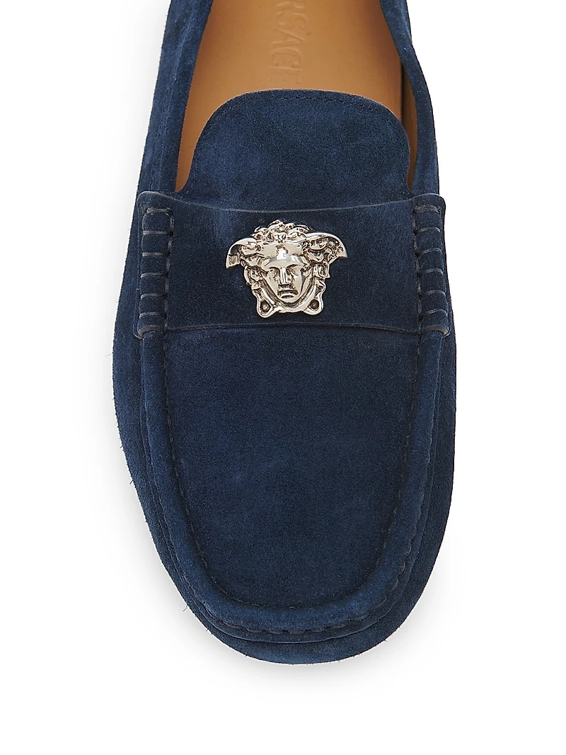 Medusa Suede Driving Loafers
