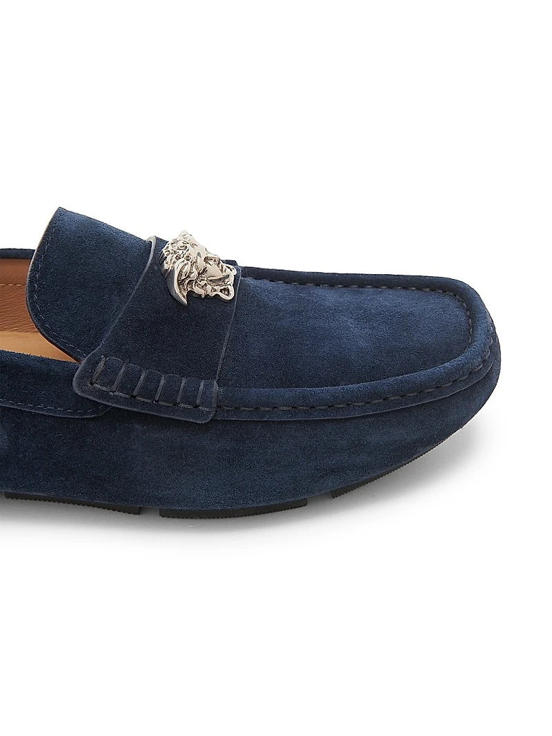 Medusa Suede Driving Loafers