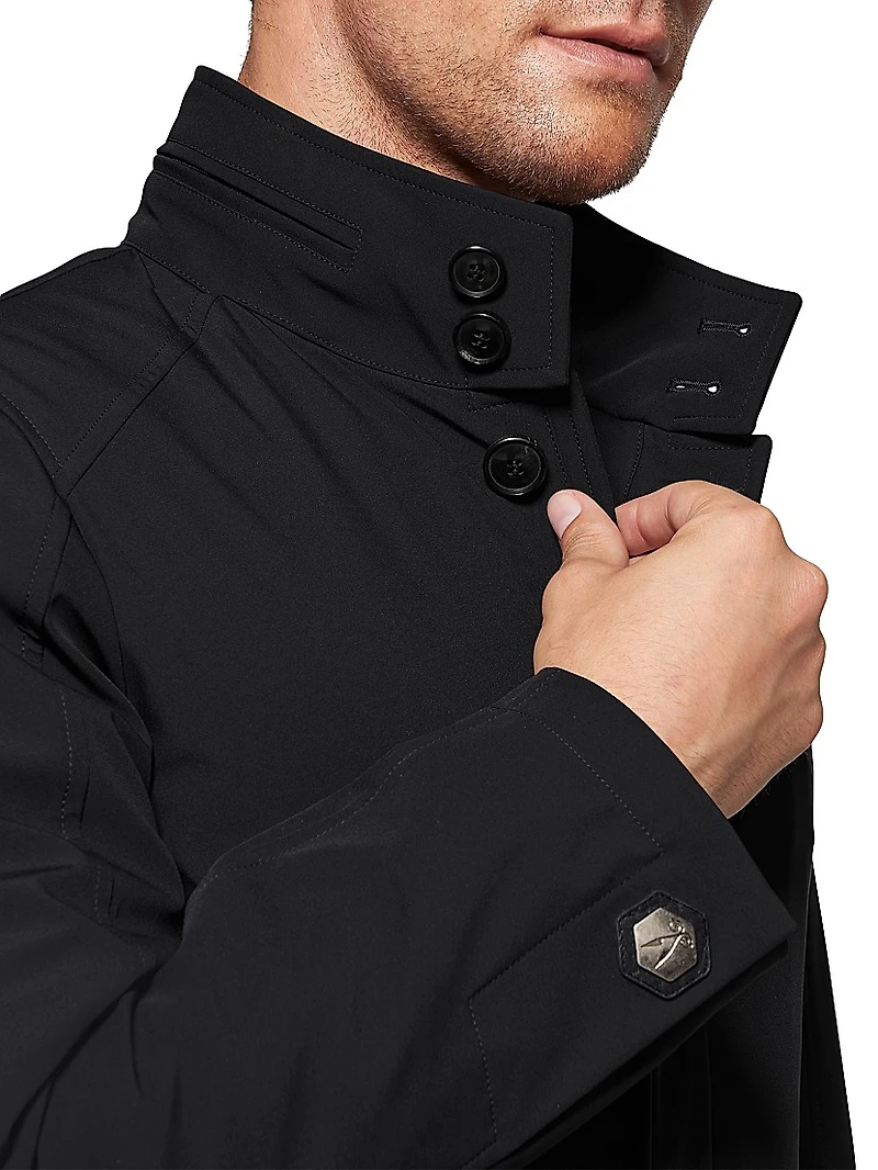 Slim-Fit Longline Trench Coat