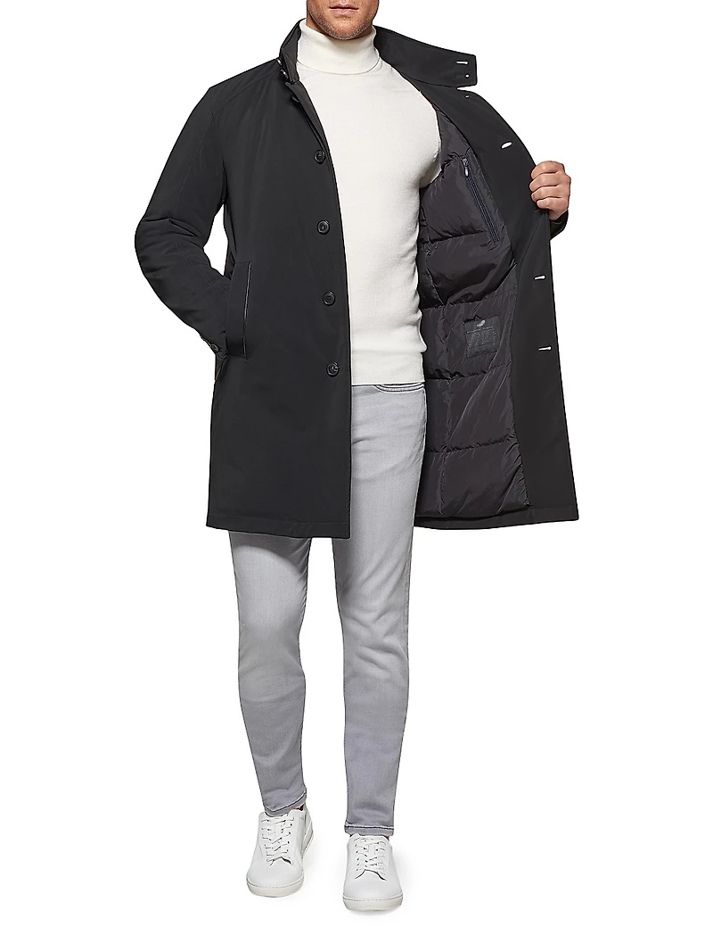Slim-Fit Longline Trench Coat