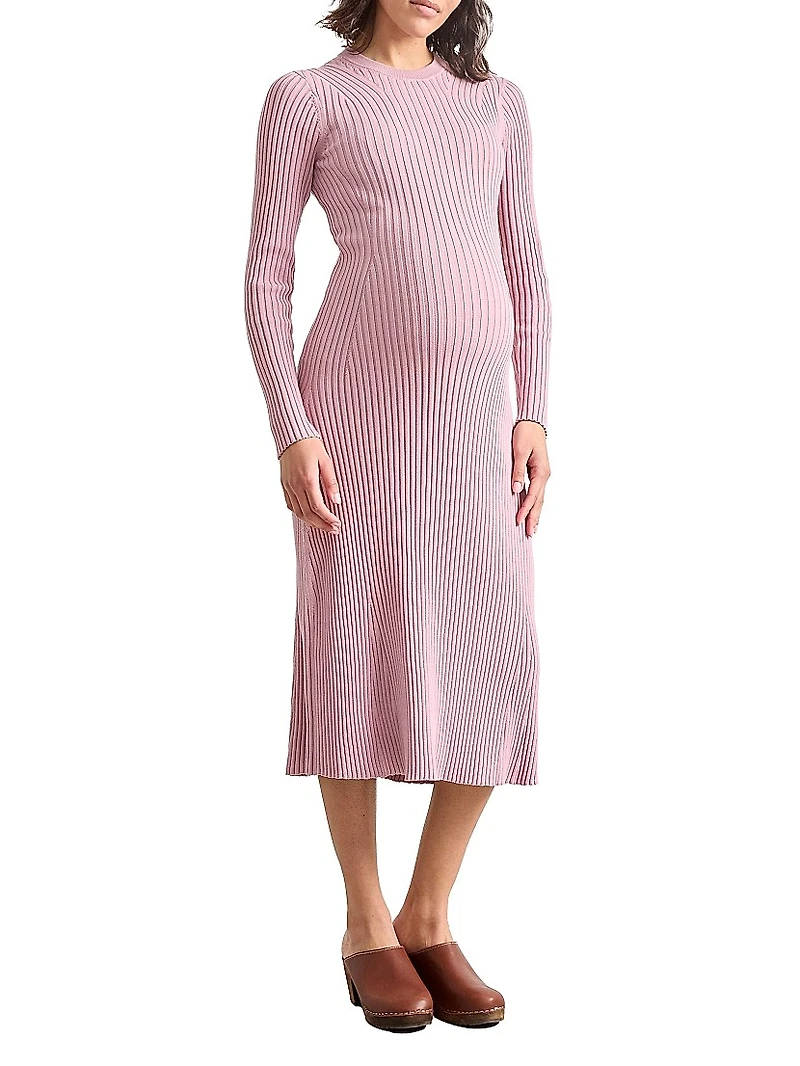 The Eliana Cotton Rib Maternity Sweater Dress