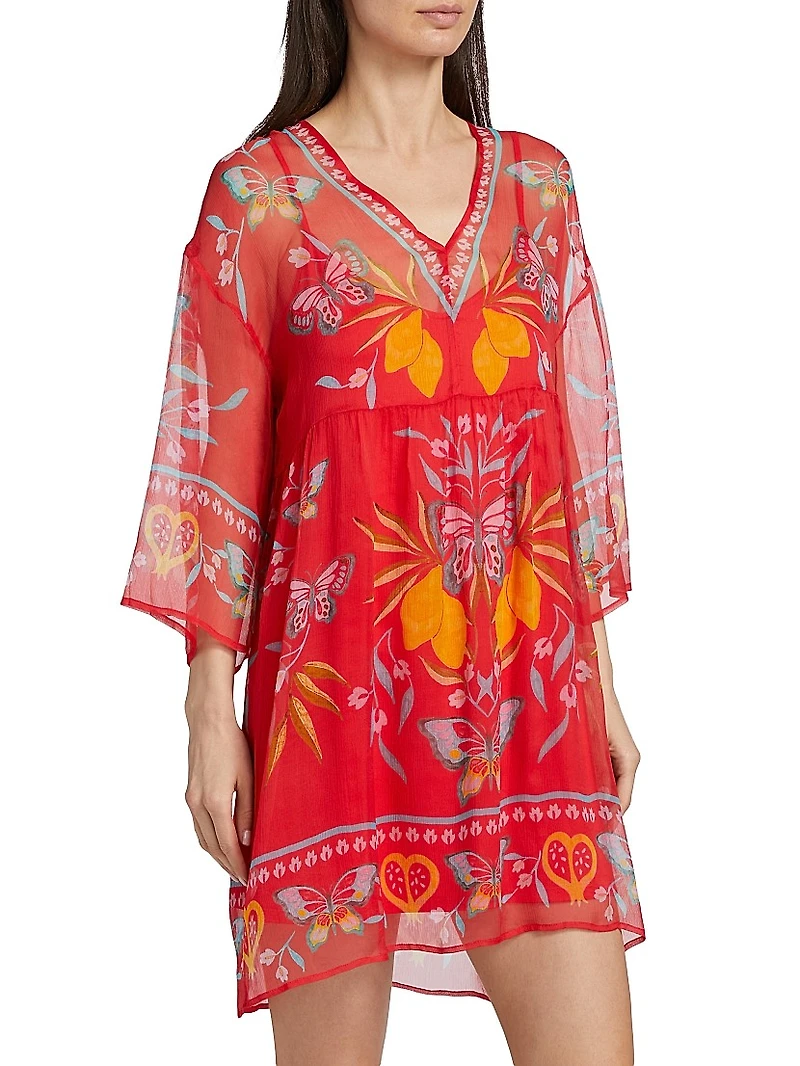 Barbara Printed Silk Minidress