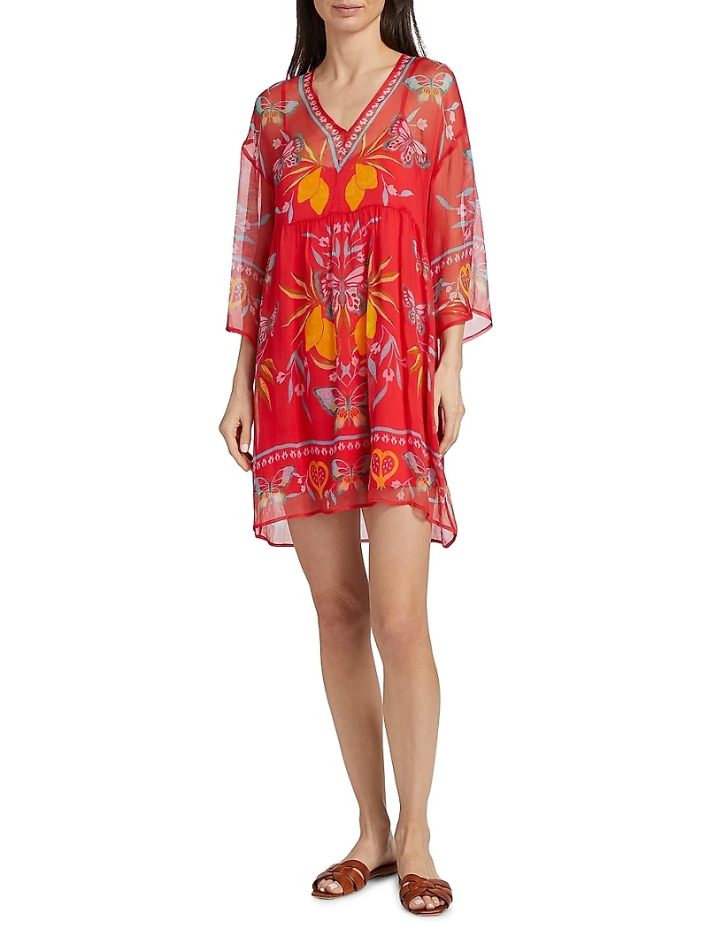 Barbara Printed Silk Minidress