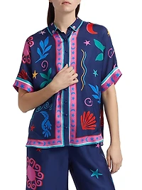 Fernanda Abstract Silk-Blend Shirt