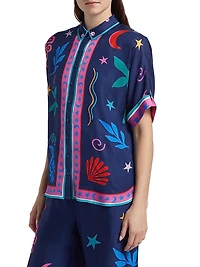 Fernanda Abstract Silk-Blend Shirt