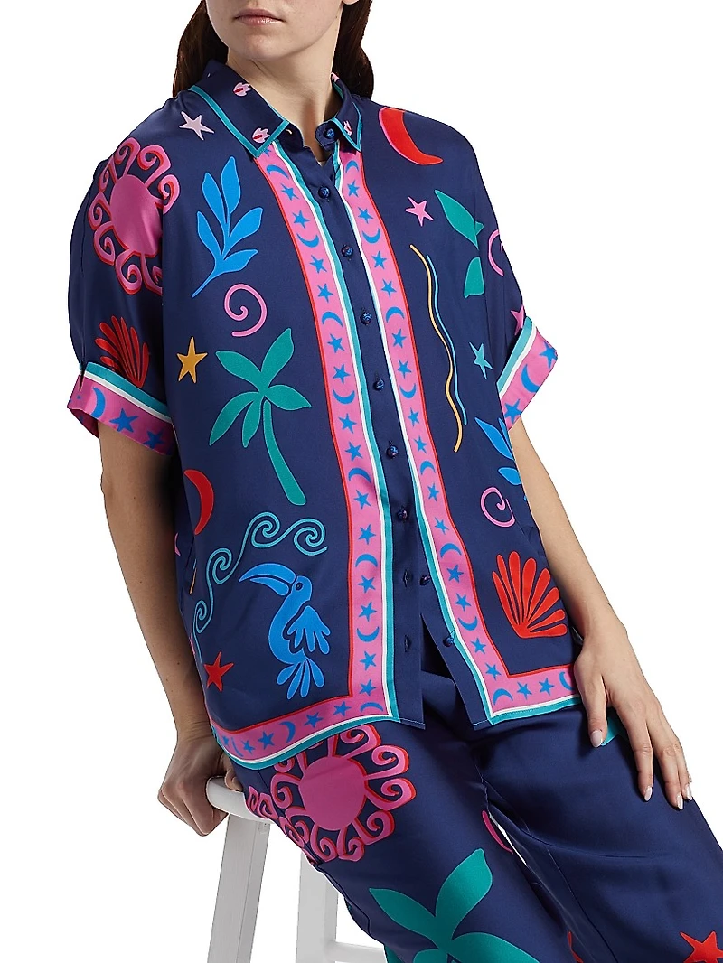 Fernanda Abstract Silk-Blend Shirt