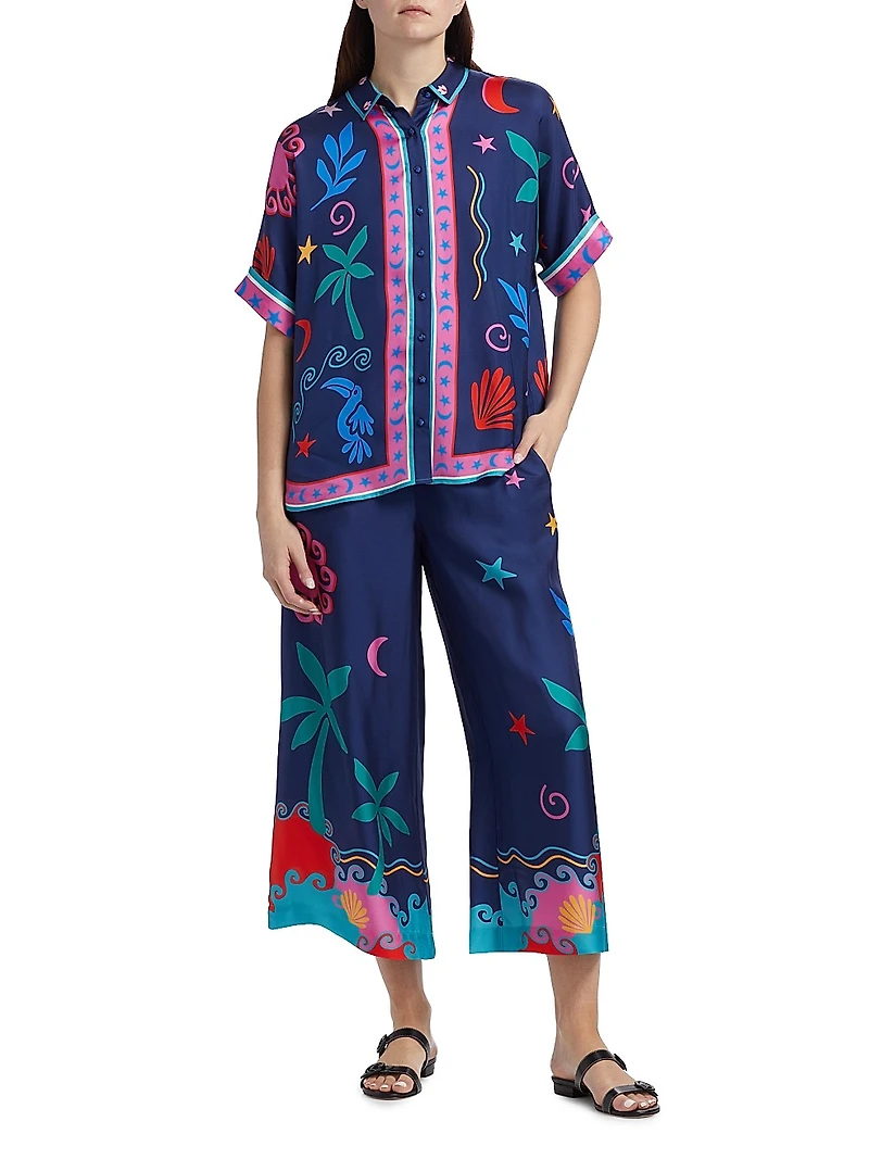 Fernanda Abstract Silk-Blend Shirt
