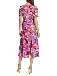 Mesh Floral T-Shirt Dress