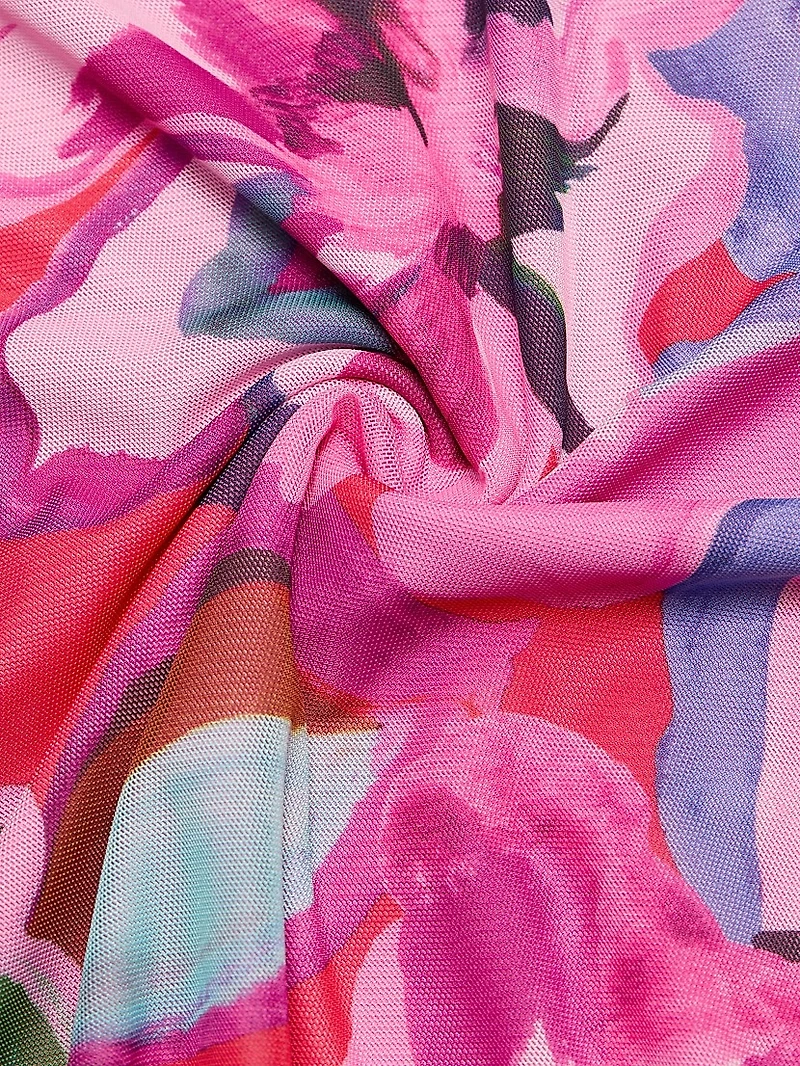 Mesh Floral T-Shirt Dress