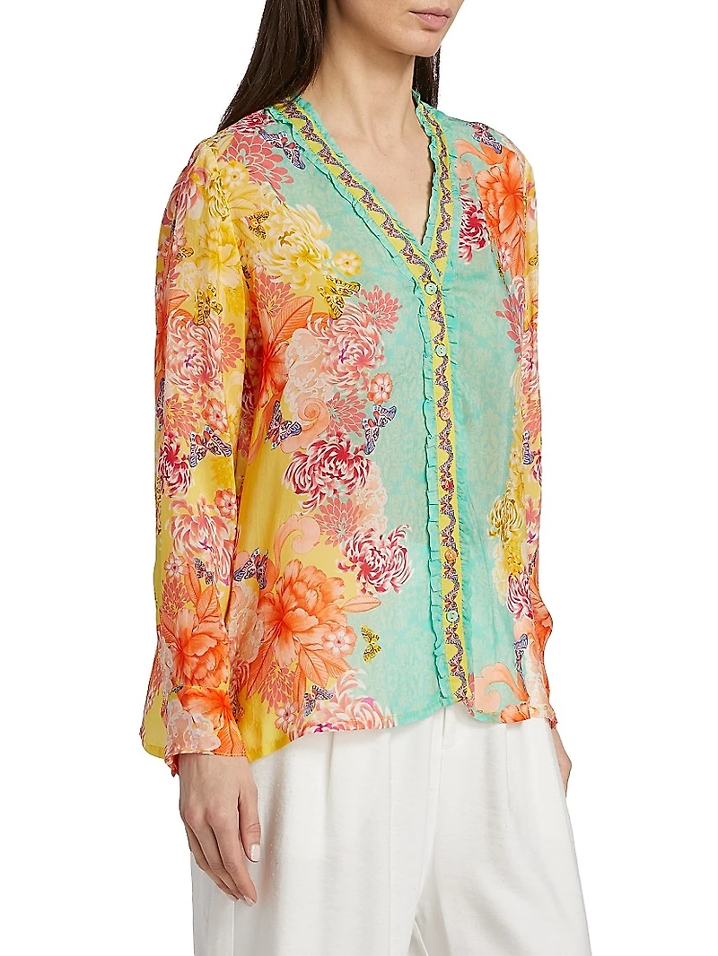 Ara Floral Button-Front Shirt